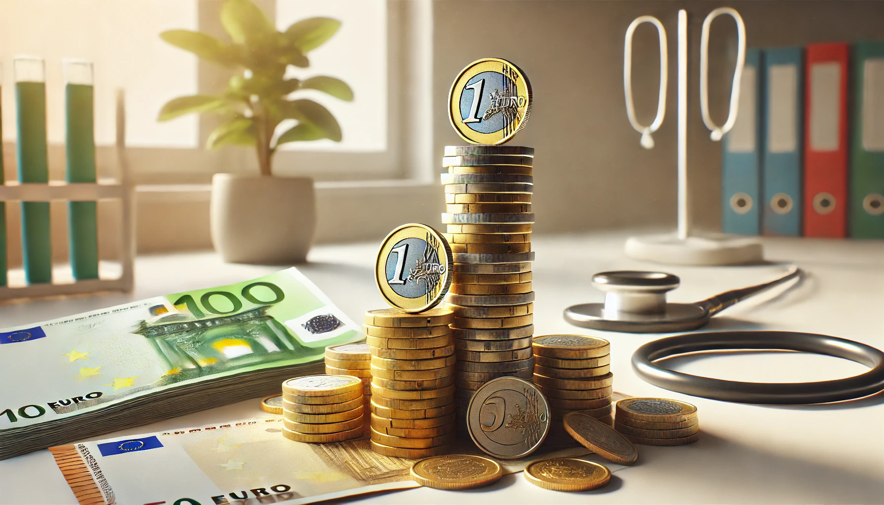 Krankenkassenkarte auf Euro-M&uuml;nzen &ndash; Zusatzbeitr&auml;ge und GKV-Finanzierung